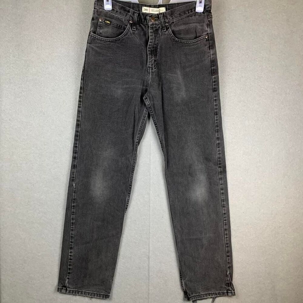 Vintage 90's Lee Jeans Black Perfect Fade to Denim Relaxed Fit Men's Size 32x34